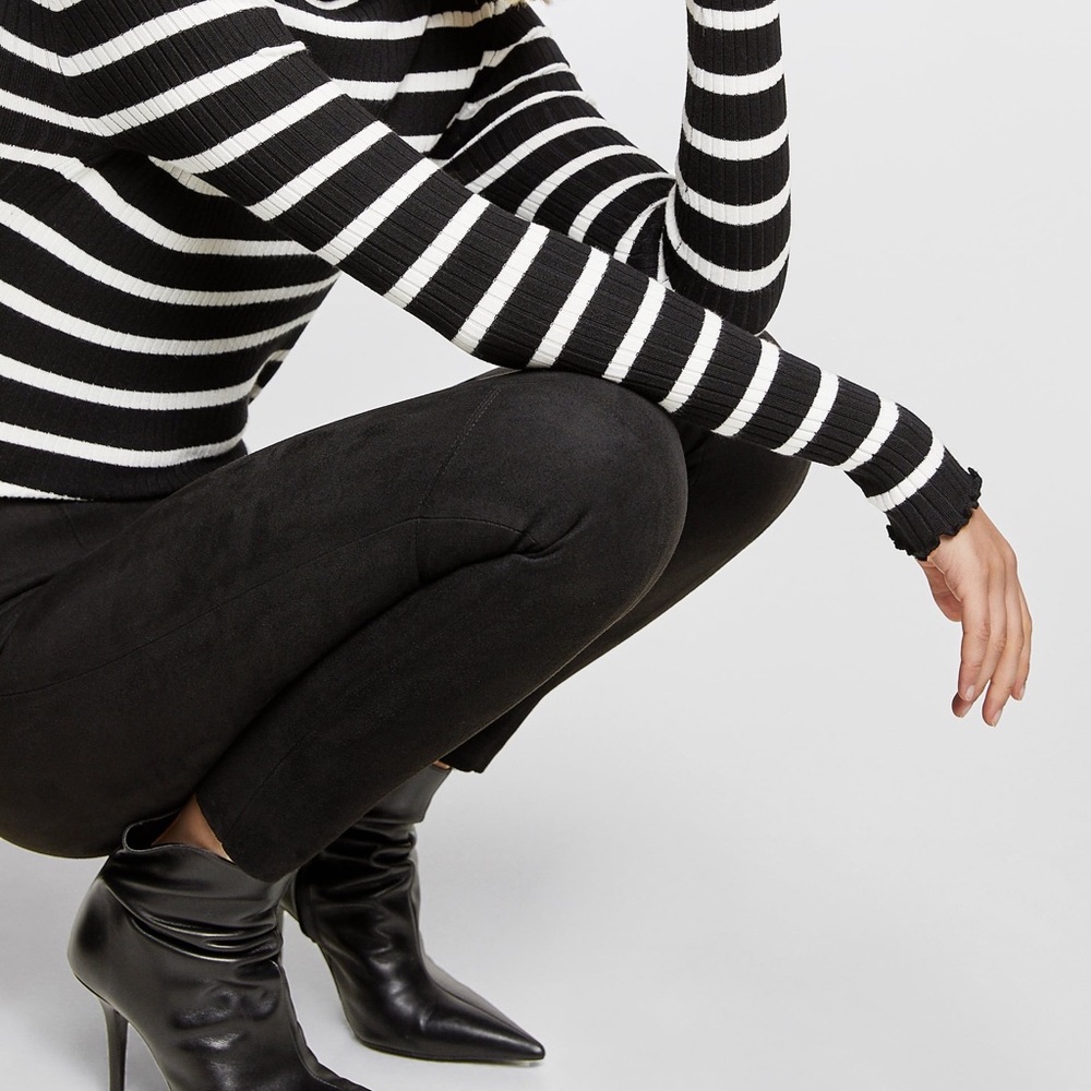 Zara black faux suede leggings